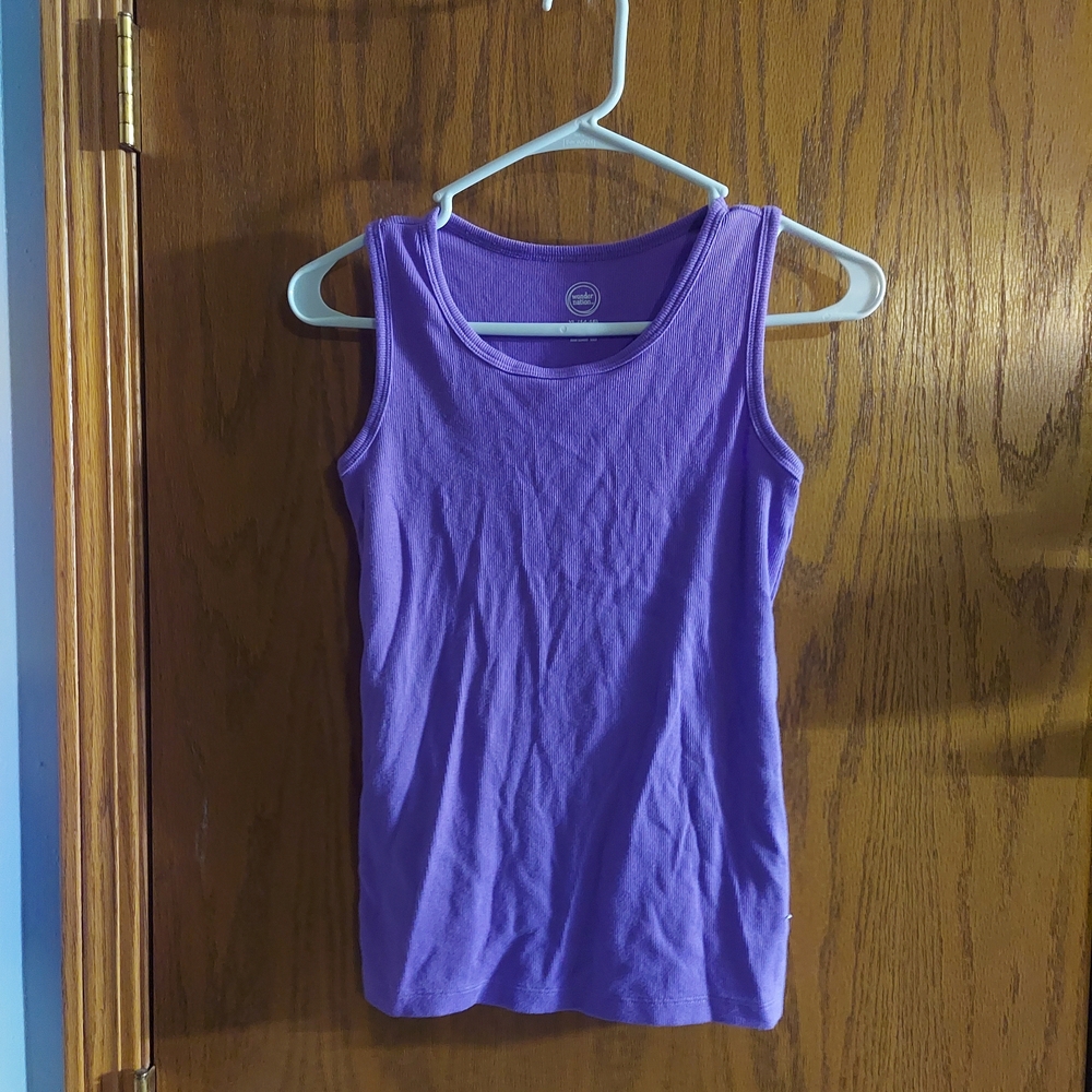 Purple Sleeveless Racerback Tank Top Basic Kid Girl XL 14/16 Wonder Nation